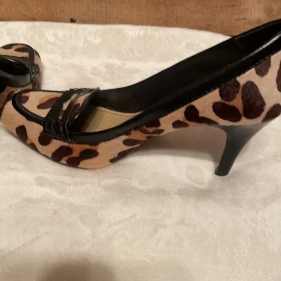 Zara leopard animal print calf hair pumps shoes size 7 - Picture 8 of 8